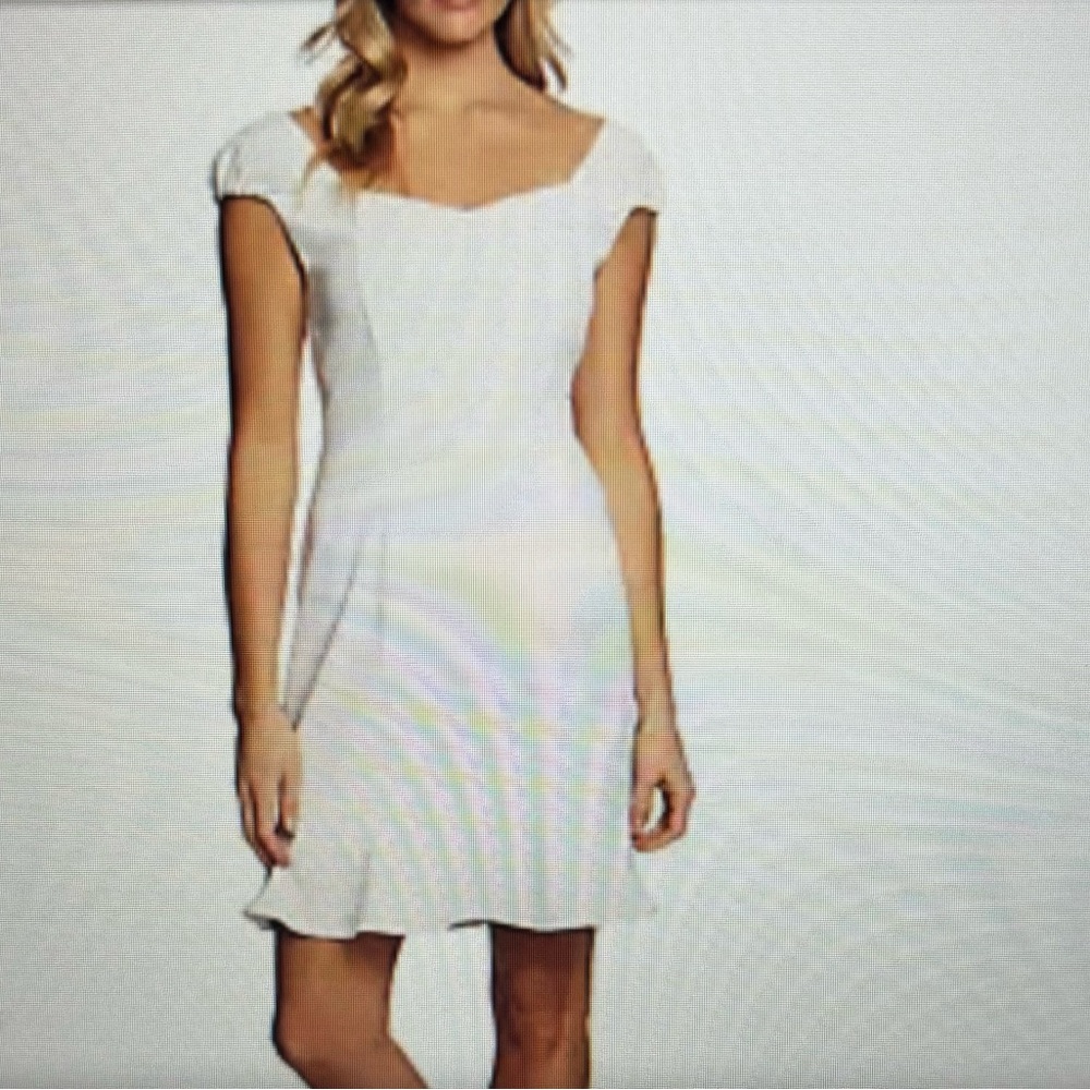 CeCe Cap Sleeve Crepe Dress, White, Women's 2